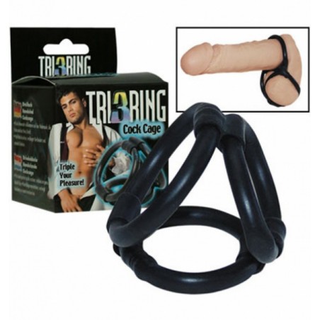 Cockring tri-ring pour homme - cage à pénis