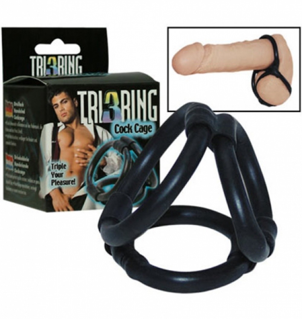 Cockring tri-ring pour homme - cage à pénis