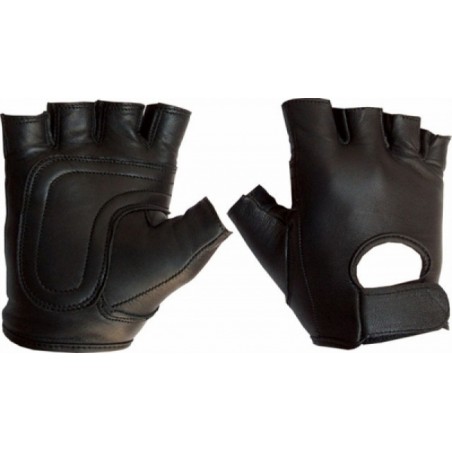 Mitaines, gants en cuir noir style biker