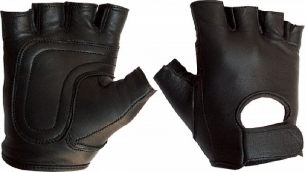 Mitaines, gants en cuir noir style biker