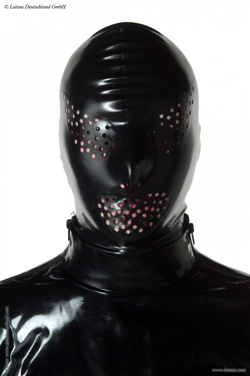 Cagoule ouverte Noir en latex - TU LateX - Masque et cagoule - Ache