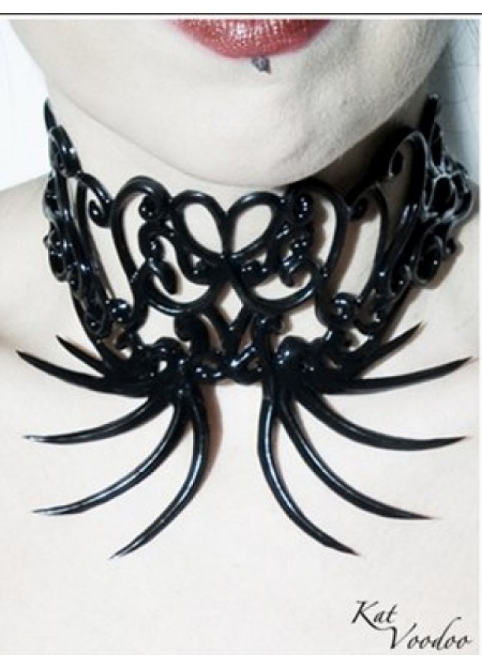 Katvoodoo Collier ras de cou latex noir