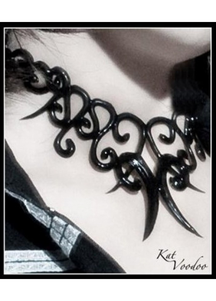 Collier ras de cou latex noir