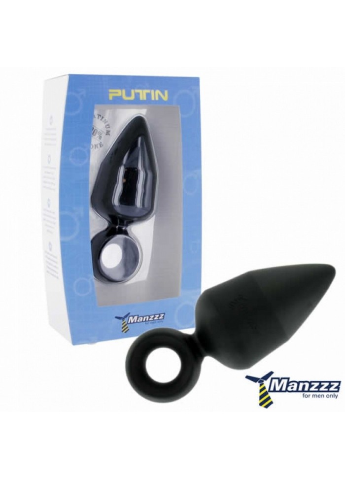 Plug anal Putin noir avec anneau de retrait