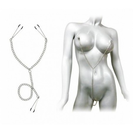 Pinces têtons et clito - Nipple to Clit Tweezer Clamp Set