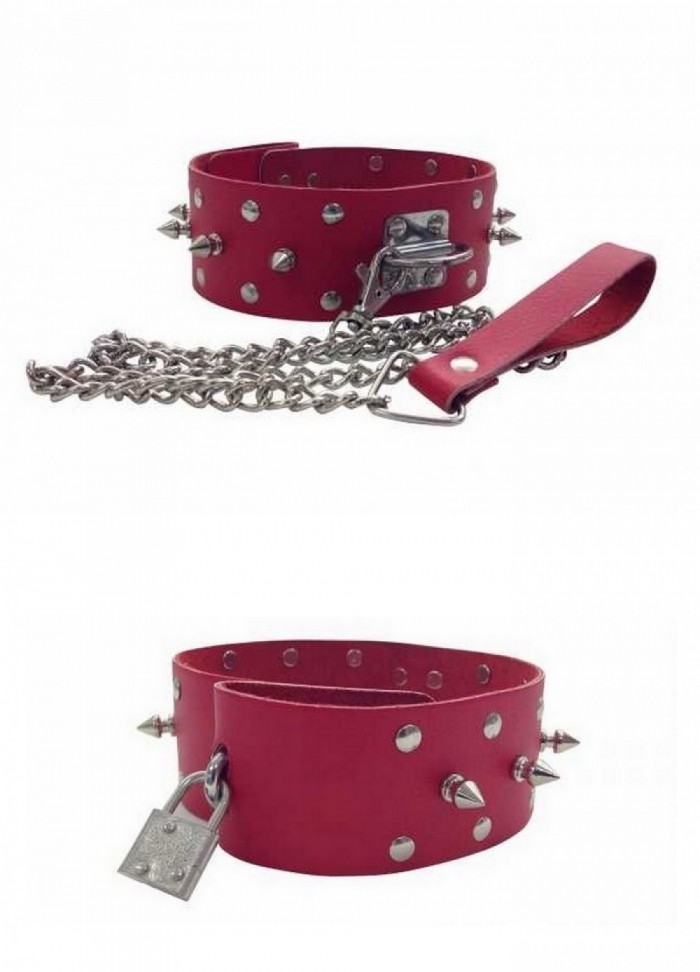 Collier BDSM cuir : Piques et clous