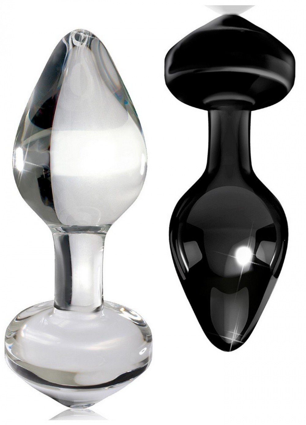 Plug anal en verre Transparent - transparent - noir