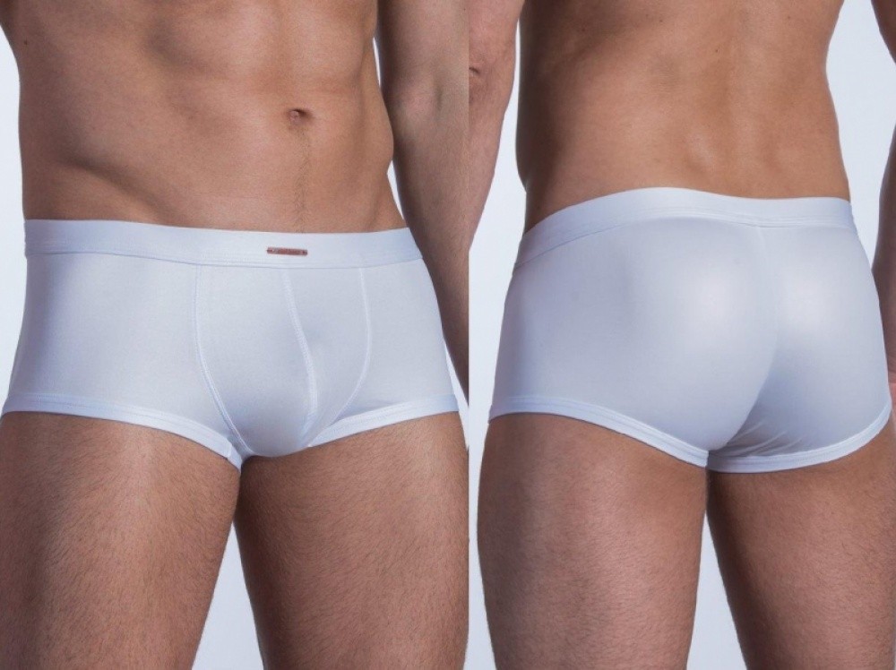 OlafBenz 1384-Shorty homme Neopants wetlook blanc