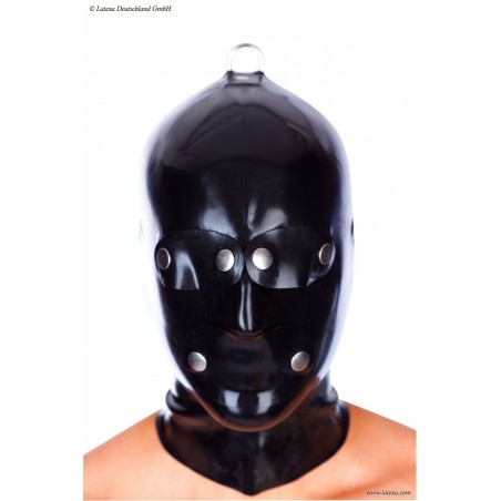 Latexa 3325 Cagoule latex homme Zipp Patch & Anneau noir