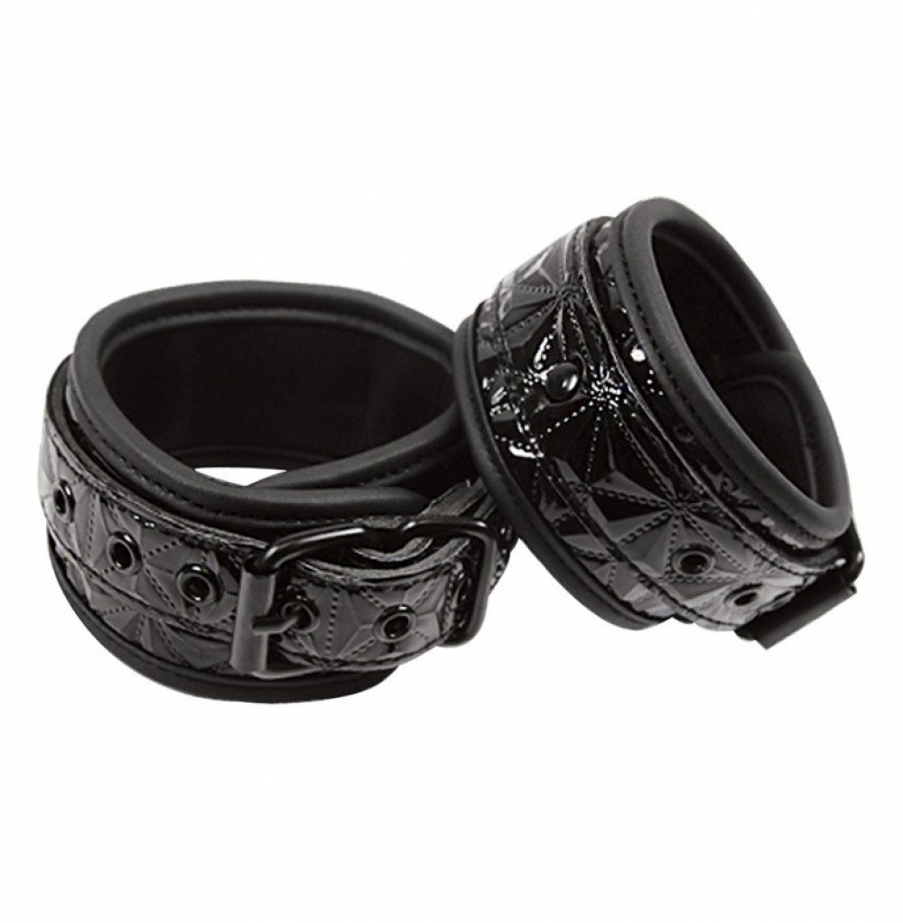 Menottes chevilles néoprène et vinyls Ankle Cuffs noir