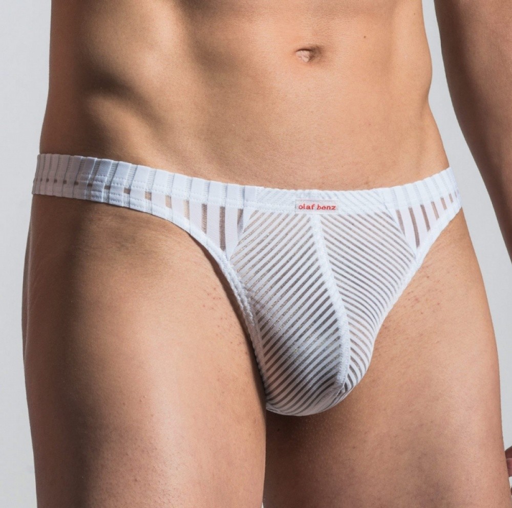 OlafBenz 1475-String homme semi transparent blanc