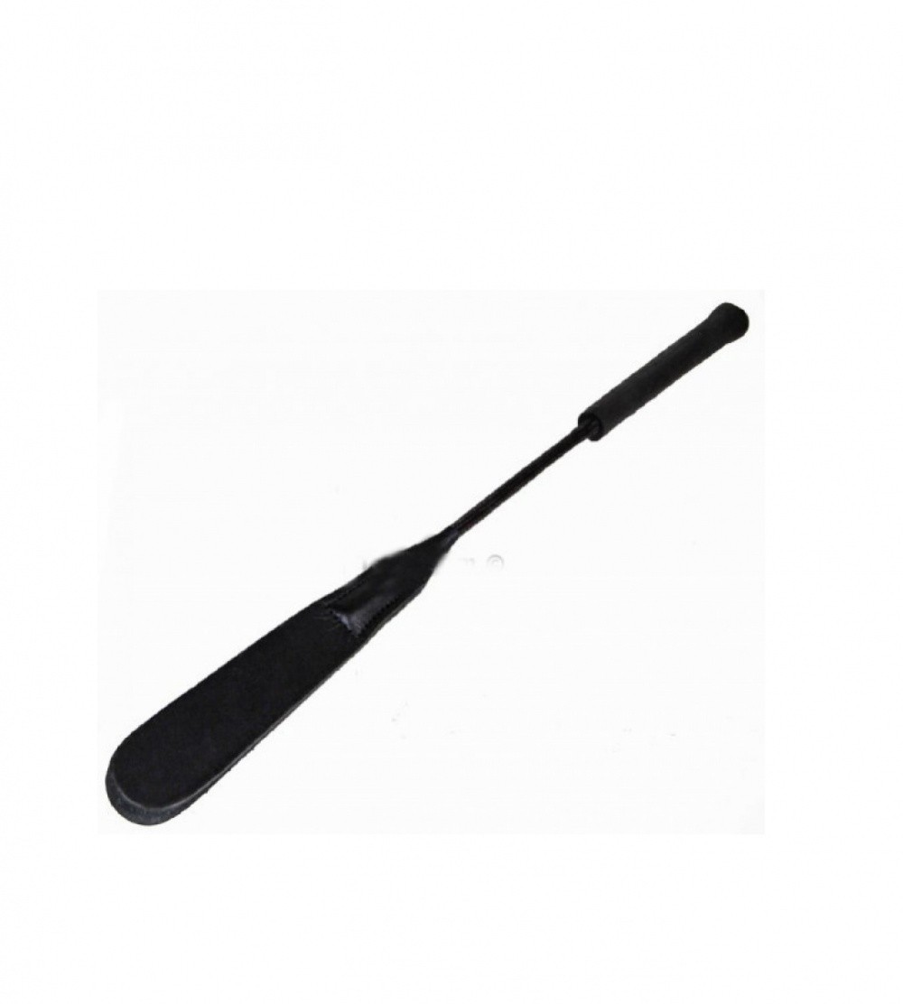 Cravache cuir noir double languette