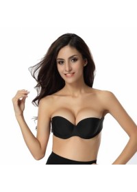 Soutien gorge bandeau adhésif sans bretelles Noir