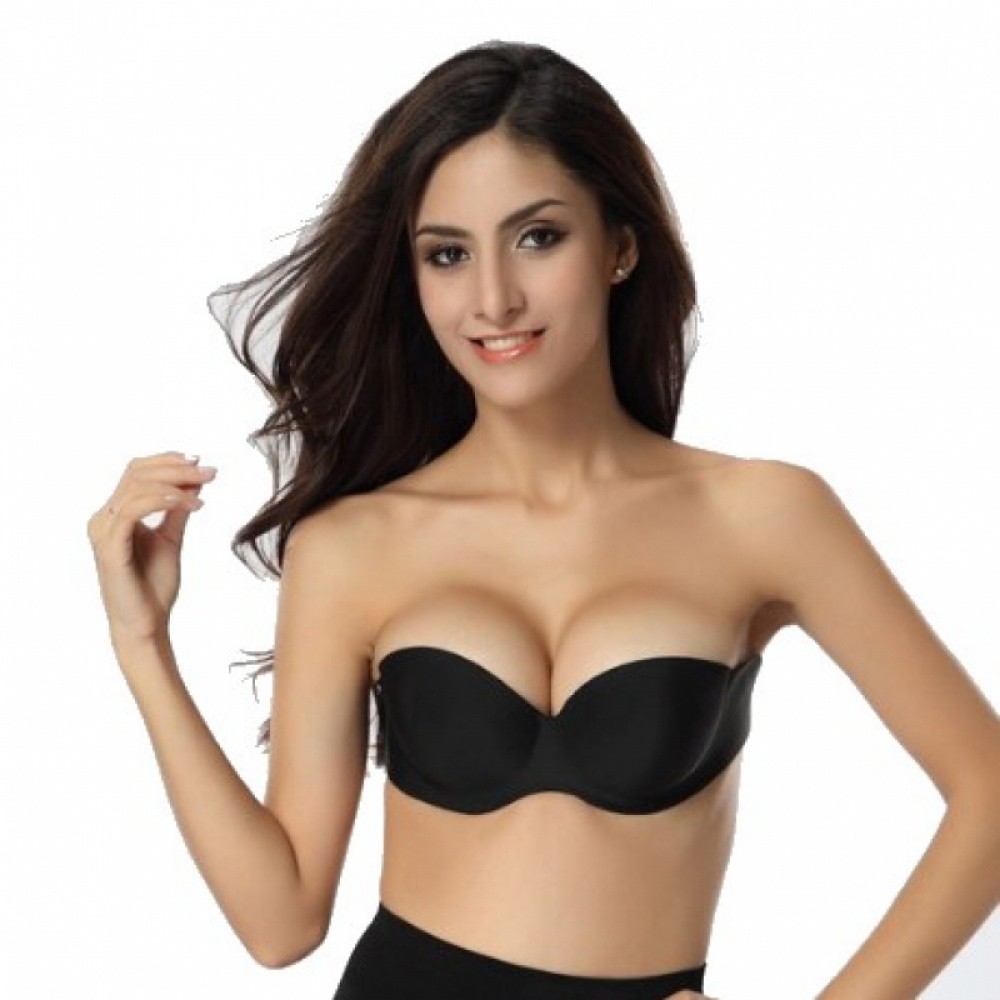 Soutien gorge bandeau adhésif sans bretelles Noir