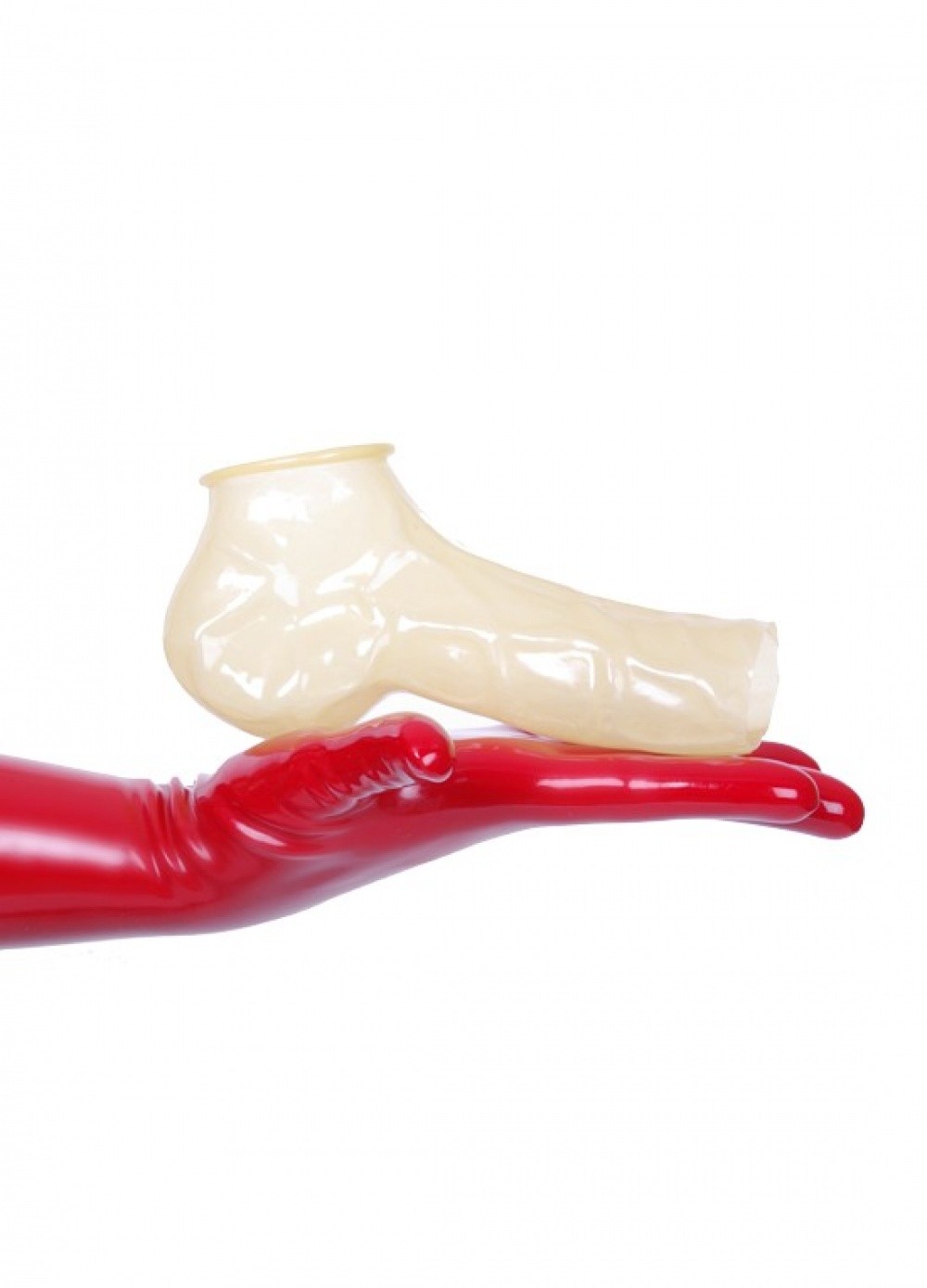 Latexa 1308B Gaine latex manchette pénis ouvert & testicules transparente