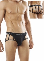 Goodevil 6735-Slip homme Cage brief noir