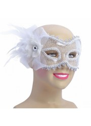 Loup EM723 Masque Eva dentelle blanche & argent