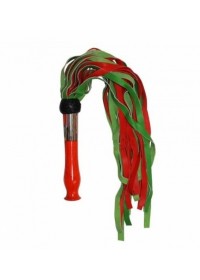 Tab-Martinet manche bois cuir Bi color rouge/vert 60 cm