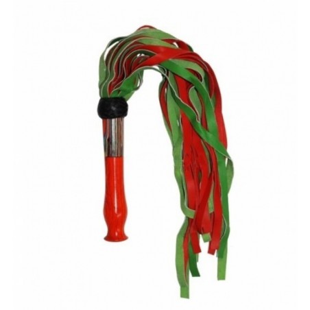 Tab-Martinet manche bois cuir Bi color rouge/vert 60 cm