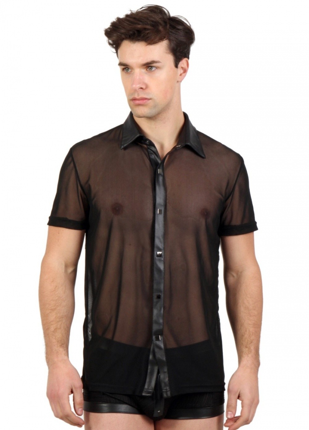 Chemisette transparente pour homme tenue pour soirée libertine
