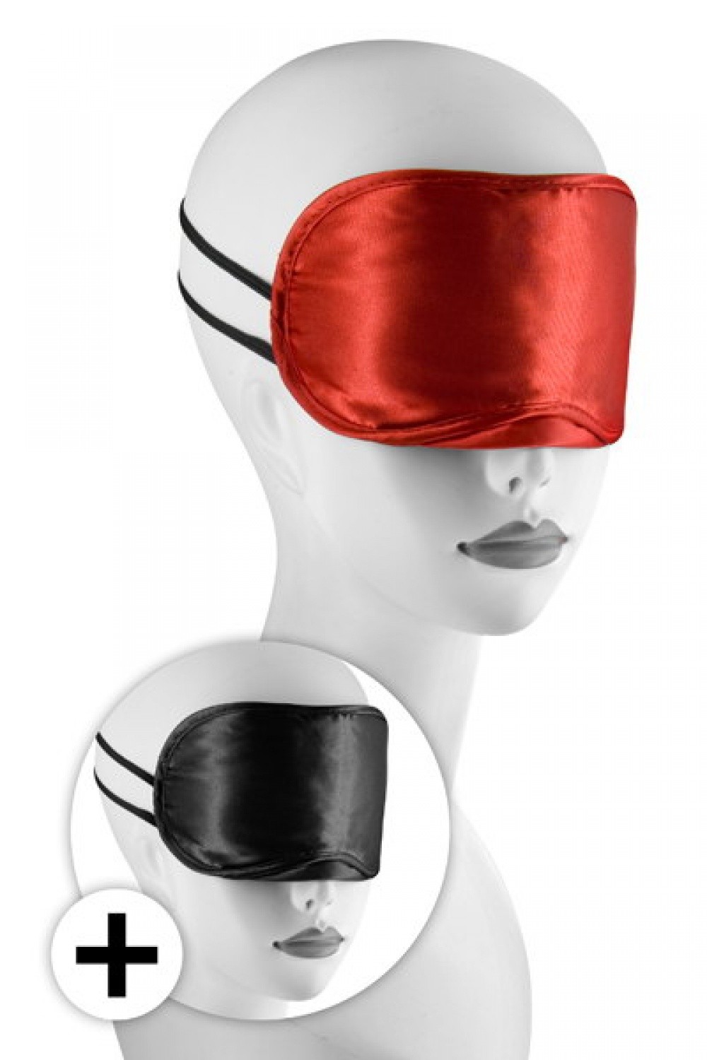 Masques satin pack de 2: Rouge et noir