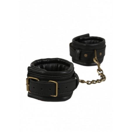 Menottes chevilles Fifty aspect cuir noir