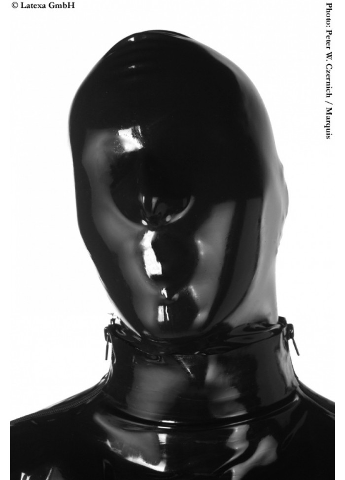 Latexa 1109Z Cagoule latex fermée noir