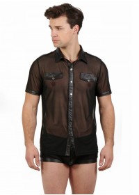 Chemise homme sexy en voile transparent sophie libertine vannes sexshop morbihan