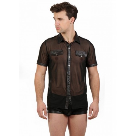 Chemise homme sexy en voile transparent sophie libertine vannes sexshop morbihan