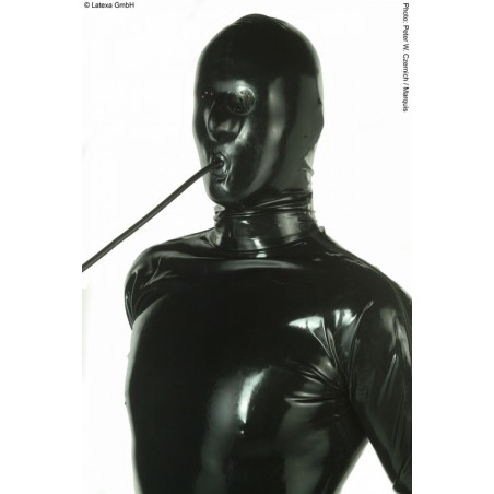 Latexa 1109-03 Cagoule latex yeux perforés & tuyau respiration