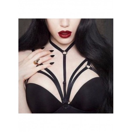 Harnais de poitrine bondage Gotika noir