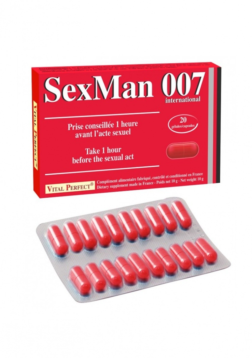 Aphrodisiaque homme Sex Man 007 - 10 gélules