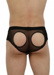 Spazm19037-Boxer homme ajouré fesses noir