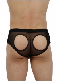 Spazm19037-Boxer homme ajouré fesses noir