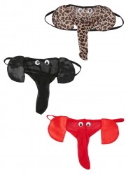 String rigolo homme Eléphant noir, leopard,rouge