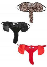 String rigolo homme Eléphant noir, leopard,rouge