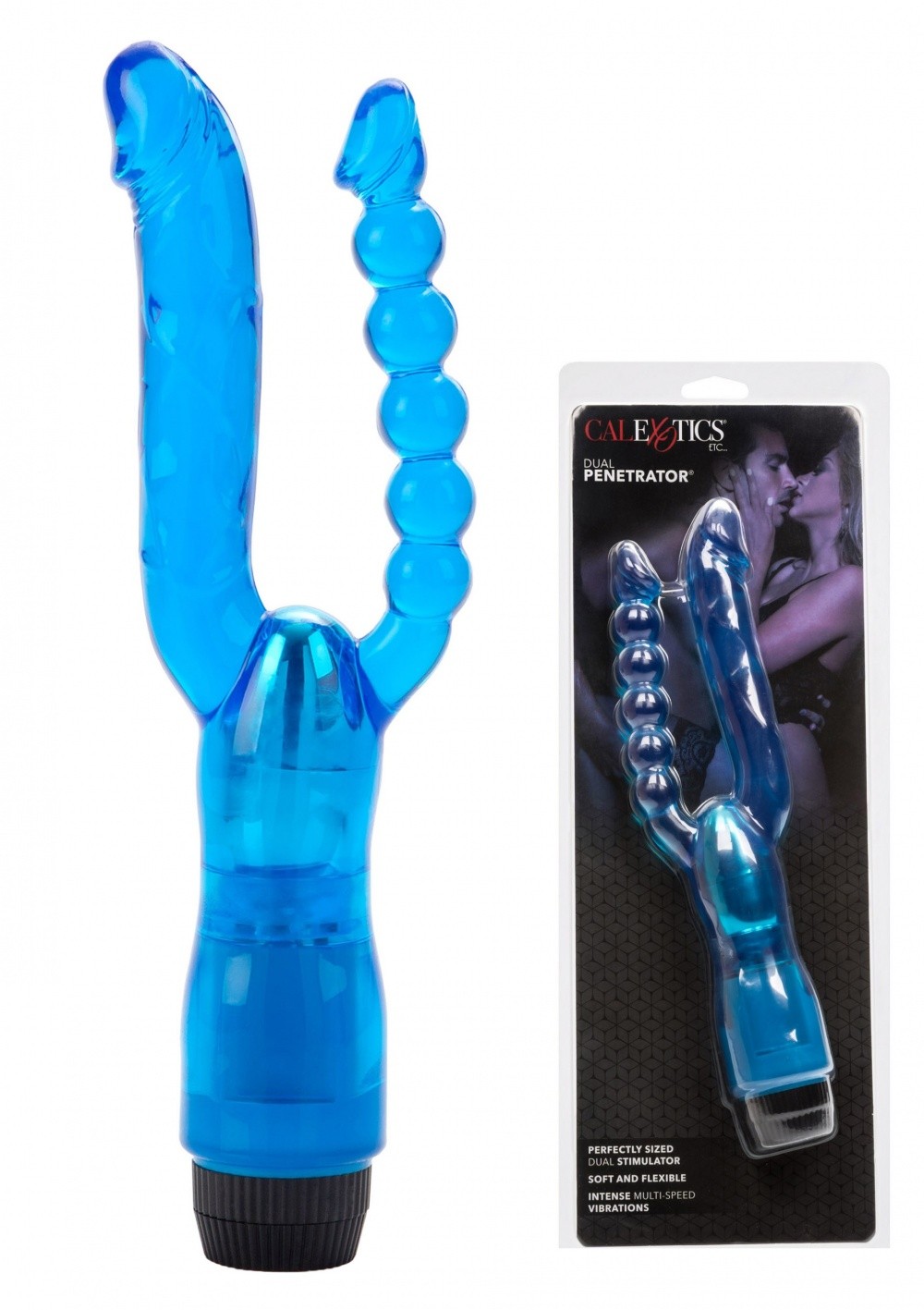 Vibromasseur double pénétration Dual Penetrator Vibrator bleu