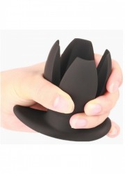 Plug anal pétales tunnel silicone noir