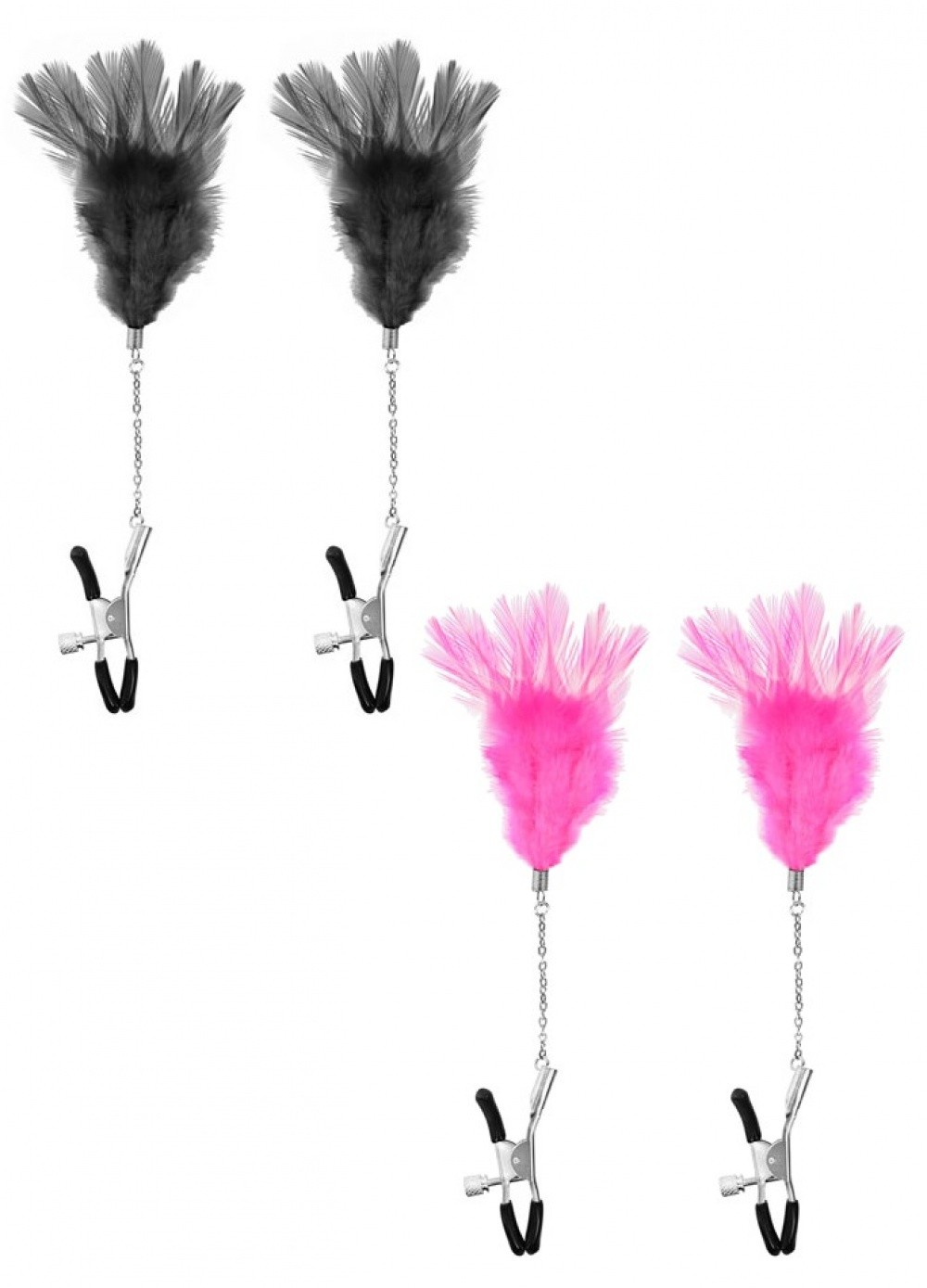 Pinces à seins ajustable plume et chainette Sweet caress