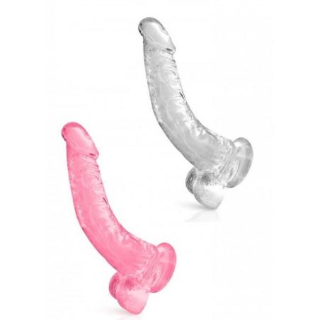 Gode ventouse réaliste Pure Jelly L22cm rose _ transparent