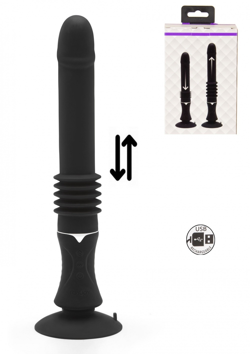Vibromasseur Va et Vient Rechargeable Majestic Trusting Vibe noir
