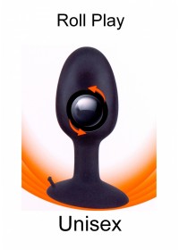 Plug anal ventouse Roll Play Black avec bille dedans