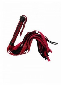 Martinet aspect cuir manche tressé noir & rouge