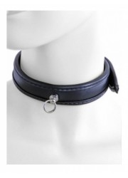 Collier soumise aspect cuir bi color noir