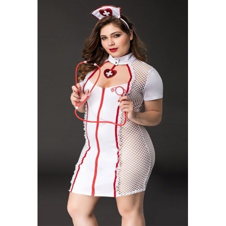 Déguisement sexy pour femme en grande taille uniforme d'infirmière