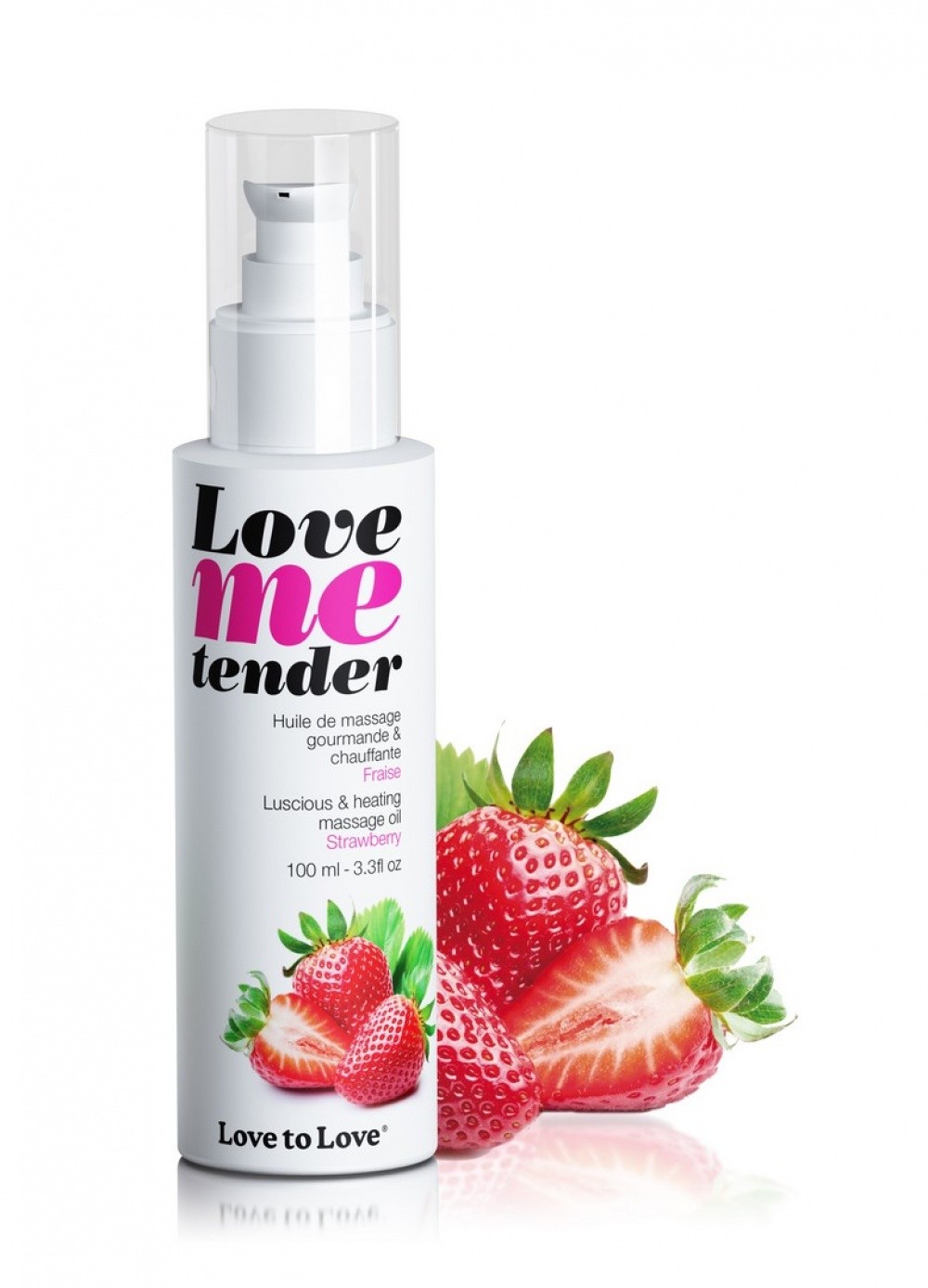 Huile de massage comestible et chauffante Love me tender Fraise