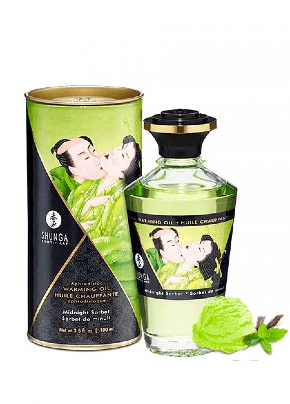 Shunga Huile comestible & chauffante Sorbet de minuit