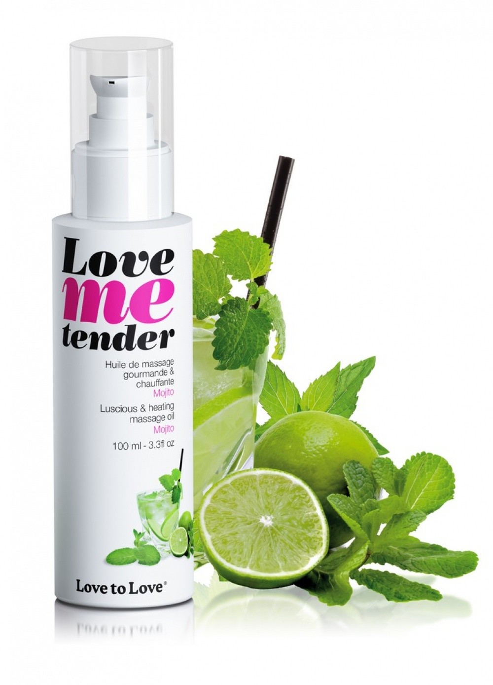 Huile de massage comestible et chauffante Love me tender Mojito