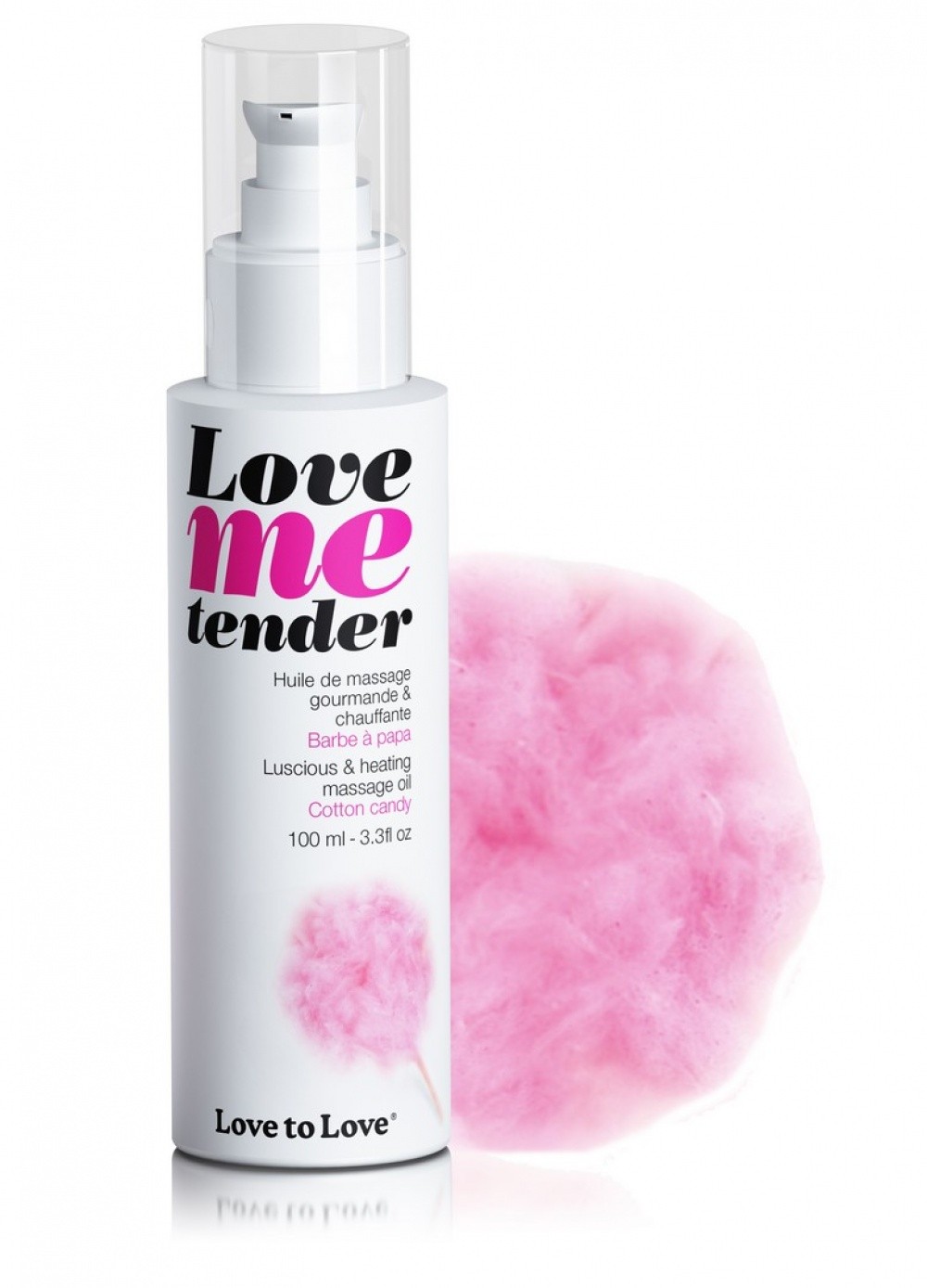 Huile de massage comestible et chauffante Love me tender Barbe a papa