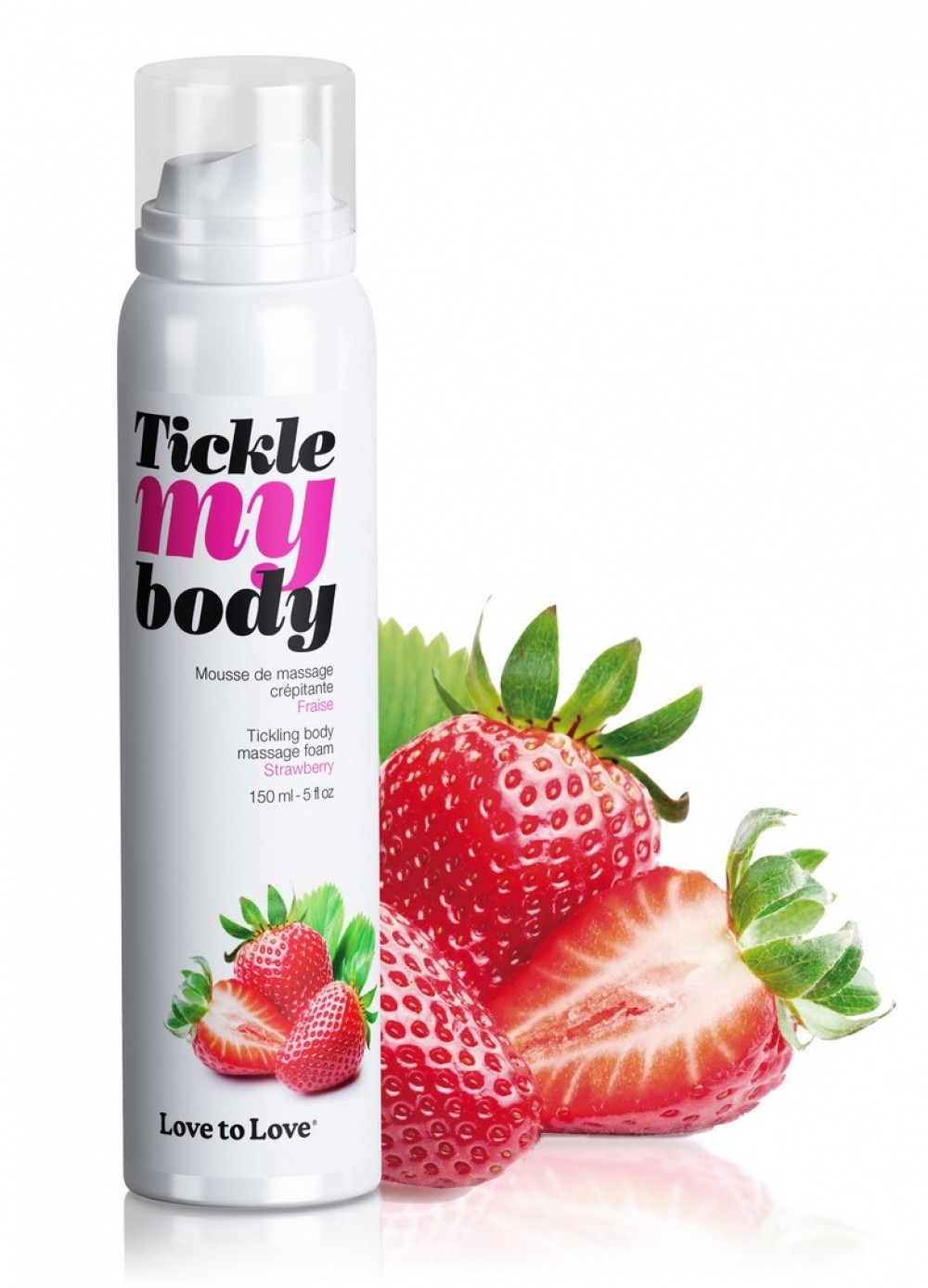 Mousse de massage crépitante Tickle my body Fraise